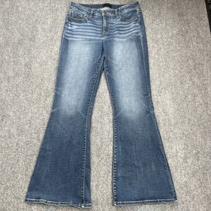 Buckle Black Jeans Womens Size 30x32 Flare Leg Stretch Fit 53 Blue Denim
